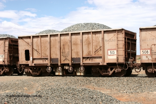 0513 Magor USA 050421 1387
Quarry 8, Magor USA built ballast waggon 513, originally built in 1963 for the Oroville Dam project, before coming to BHP second hand as a ballast waggon in January 1968.
Keywords: Magor-USA;BHP-ballast-waggon;