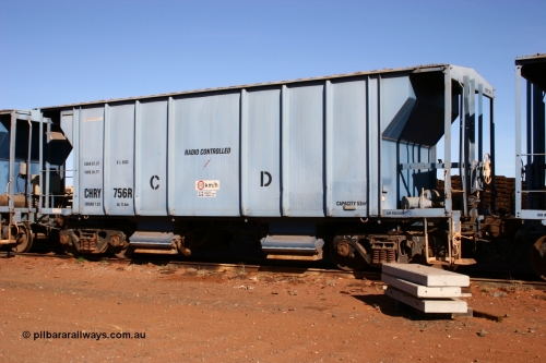 CHRY 756 050518 2112
Flash Butt yard, CFCLA hire ballast waggon CHRY type CHRY 756.
Keywords: CHRY-type;CHRY756;CFCLA;CRDX-type;BHP-ballast-waggon;