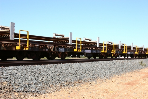 6208 Comeng WA 050525 2991
Mooka Siding, rail recovery and transport train flat waggon #23, 6208, built by Comeng WA in February 1977 under order number 07-M-282 RY.
Keywords: Comeng-WA;BHP-rail-train;