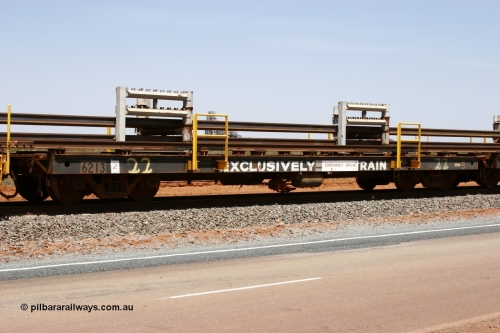 6213 Comeng WA 051001 5707
Boodarie, the Steel Train or rail recovery and transport train, flat waggon #22, 6213, a Comeng WA built flat waggon from February 1977 under order no. 07-M-282 RY.
Keywords: Comeng-WA;BHP-rail-train;