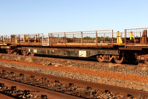 6704 060429 3740
Flash Butt yard, Pony re-laying waggon 6704 flat waggon, unsure of history or who built it or where it came from, it looks to be heavy duty with riveted side frames and an odd handbrake arrangement.
Keywords: BHP-pony-waggon;