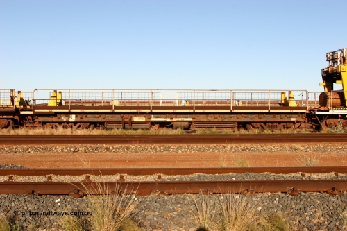 060429 3763
Flash Butt yard, Pony re-laying waggon, built for Mt Newman Mining in 1970 by Scotts of Ipswich, one of a batch of nine, one of a batch of nine in the series 6005-6013.
Keywords: BHP-pony-waggon;Scotts-Qld;