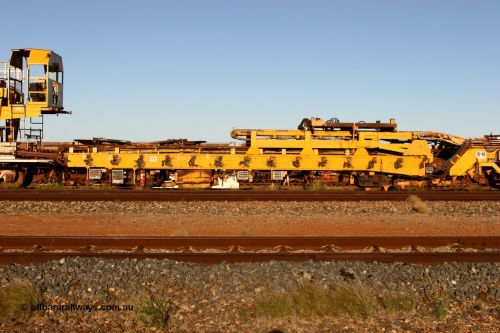 Pony Harsco 060429 3765
Flash Butt yard, view of Harsco 'Pony' track resleeping and relaying machine. Originally owned by Barclay Mowlem.
Keywords: Harsco;Pony-Track-Relayer;