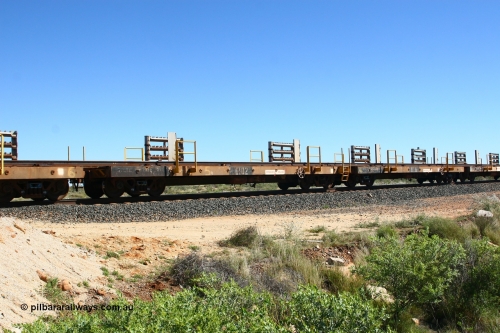 6102 Mt Newman Mining Workshops 080621 2717
Tabba South, one of a batch of six flat waggons converted by Mt Newman Mining workshops by cutting down a pair of ore waggons to make one flat waggon, 6102 in service with the rail recovery and transport train as waggon #5.
Keywords: Mt-Newman-Mining-WS;Magor-USA;BHP-rail-train;