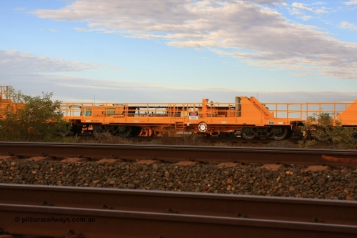 6046 Gemco WA 100717 0686
Flash Butt yard, new rail stock carrier waggon 6046, built by Gemco Rail in late 2009-10 with Barber bogies.
Keywords: Gemco-Rail-WA;BHP-rail-train;