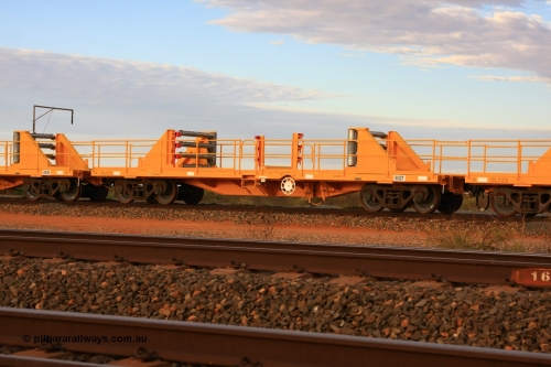 6027 Gemco WA 100717 0693
Flash Butt yard, new rail stock carrier waggon 6027, built by Gemco Rail in late 2009-10 with Barber bogies.
Keywords: Gemco-Rail-WA;BHP-rail-train;