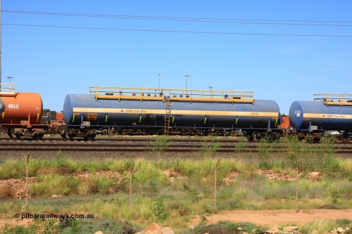 0016 Comeng WA 110411 10021
Nelson Point, empty 116 kL Comeng WA built tank waggon 0016 from 1974-5, one of six such tank waggons.
Keywords: Comeng-WA;BHP-tank-waggon;