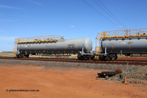 0021 CNR - QRRS China 150314 7755
Bing Siding, empty 116 kL CNR-QRRS of China built tank waggon 0021, class leader of a batch of ten built in 2014.
Keywords: CNR-QRRS-China;BHP-tank-waggon;