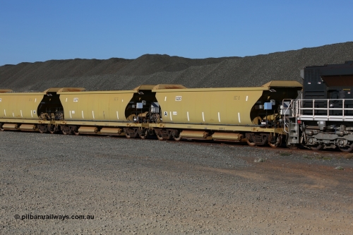 0209 CNR - QRRS China 150620 9326
Quarry 8 ballast loading area, CNR-QRRS of China built 99 tonne ballast waggons 0209 and 0220 await loading.
Keywords: CNR-QRRS-China;BHP-ballast-waggon;