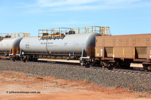 0045 CNR - QRRS China 160128 00329
Mooka Siding, empty 116 kL CNR-QRRS of China built tank waggon 0045, one of a second batch delivered in 2015 with safety slogan 'Safety doesn't stop at work'.
Keywords: CNR-QRRS-China;BHP-tank-waggon;