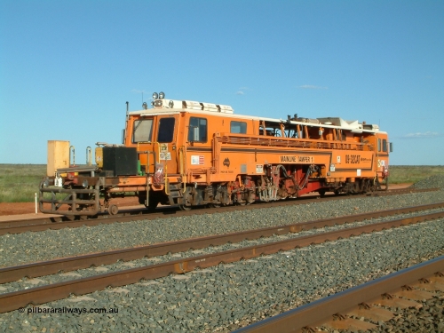 040408 162631
Mooka Siding north backtrack, BHP's mainline Tamper 1, Plasser Australia 09-32 CAT model with serial 306. 8th April 2004.
Keywords: Tamper1;Plasser-Australia;09-32-CAT;306;track-machine;