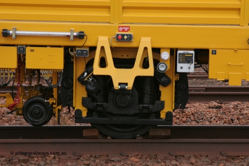 050407 0384
Nelson Point yard hard stand area sees brand new having only been delivered, BHP track tamper support trailer for Tamper 3 which will arrive in a couple of days. Plasser Australia 09-3X model with serial M480. 7th April 2005.
Keywords: Tamper3;Plasser-Australia;09-3X;M480;track-machine;