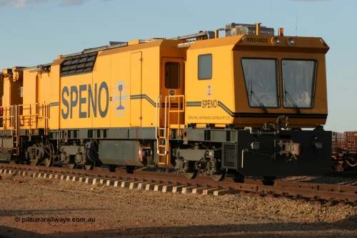 050414 0946
Flash Butt yard, Speno Australia's RR24 model 24 stone rail grinder serial M20 before it had id stickers fitted, this unit was later stickered as RG 1, view of the generator and driving module. 14th April 2005.
Keywords: Speno;RR24;M20;track-machine;