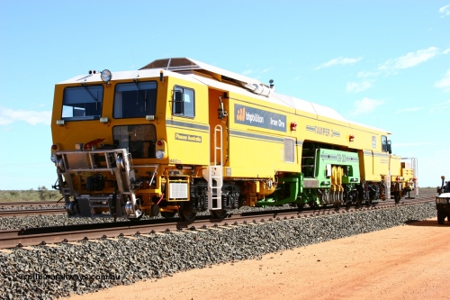 050625 3606
Mooka North, BHP's new Tamper 3 track machine a Plasser Australia 09-3X model serial M480. 25th June 2005.
Keywords: Tamper3;Plasser-Australia;09-3X;M480;track-machine;