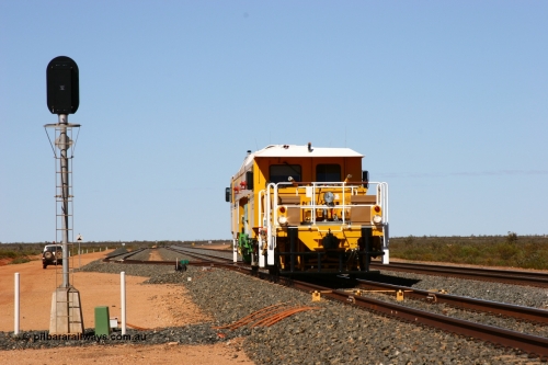 050625 3660
Mooka North, BHP's new Tamper 3 track machine a Plasser Australia 09-3X model serial M480 in out on the passing track. 25th June 2005.
Keywords: Tamper3;Plasser-Australia;09-3X;M480;track-machine;