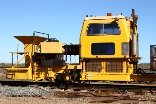 050801 4739
Flash Butt yard, BHP clip driving machine, modified from a former Plasser Australia USP 3000 ballast regulator. 1st August 2005.
Keywords: track-machine;Plasser-Australia;USP3000;