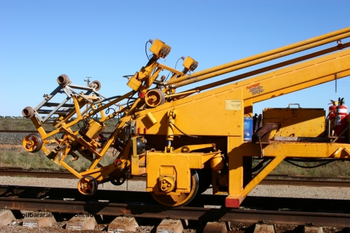 050801 4750
Flash Butt yard, Barclay Mowlem track tamper a Fairmont Jackson model 6700 tamper, view of the light buggy. 1st August 2005.
Keywords: Jackson;6700;153172;track-machine;