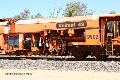 050917 5515
Coon Siding, view of the tamper operators cabin location on Switch Tamper SW 02 is a Plasser Australia model Unimat S4 switch tamper. 17th September 2005.
Keywords: SW02;Plasser-Australia;Unimat-4S;track-machine;