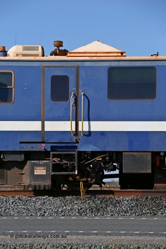 150619 9147
Mooka, side section 2 of 5, BHP Iron Ore's track recording vehicle, EM80 which is a Plasser & Theurer EM-80 model and still wearing the old BHP blue and white livery, this unit was delivered in Mt Newman Mining orange and white, Mermec fitted a Tecnogamma system as part of a refurbishment.
Keywords: EM80;Plasser-&-Theurer;track-machine;