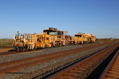 150619 9156
Walla back track, BHP track machines BR 33 and Tamper 3 both Plasser Australia units, BR33 is a ballast regulator model SSP302 serial M486 while Tamper 3 is a model 09-3X serial M480. 19th June 2015.
Keywords: BR33;Plasser-Australia;SSP-302;M486;09-3X;M480;track-machine;
