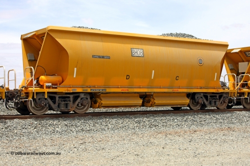 BH 08 081225 0546
Barker Siding, one of FMG's thirty five ballast waggons, BH 08, 100 tonne capacity, built in China by CSR at the Yangtze Rolling Stock Company in 2008. December 25, 2008.
Keywords: BH08;CSR-Yangtze-Rolling-Stock-Co-China;FMG-ballast-waggon;