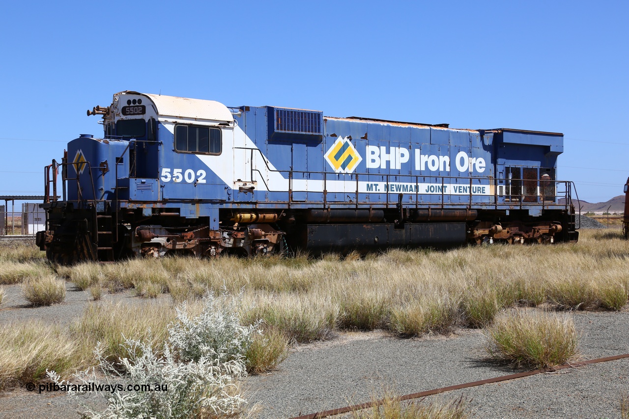 200914 7809
Pilbara Railways Historical Society museum, Australian built by Comeng NSW an MLW ALCo M636 unit formerly owned by BHP 5502 serial C6096-7 built in July 1976, retired in 1994, donated to Society in November 1995. 14th September 2020.
Keywords: 5502;Comeng-NSW;MLW;ALCo;M636;C6096-7;