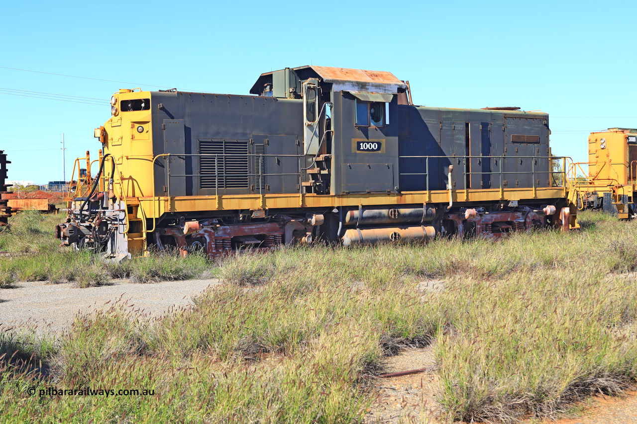 240701 2762
Pilbara Railways Historical Society, former ALCo built demonstrator locomotive model C-415 serial 3449-1 built April 1966, currently carrying number 1000, it was originally numbered 008 when Hamersley Iron purchased the unit in 1968. It was retired from service on the 24th February 1982. It then spent some time carrying number 2000 while building the Marandoo railway line from Sept 1991. July 1, 2024.
Keywords: 1000;ALCo;C-415;3449-1;008;2000;
