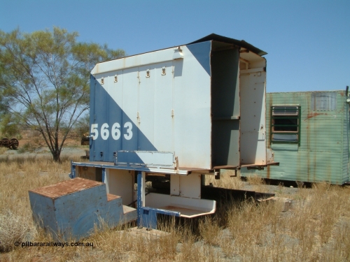 041014 122920
Pilbara Railways Historical Society, the Locotrol 'cab' from Goninan WA rebuild CM40-8ML unit 5663 Newcastle, one of three units built without a driving cab in 1994 but with a Locotrol equipment cabinet to do away with the Locotrol waggons that were in use at the time. Eventually the three locomotives had driving cabs fitted. Donated to the Society around 1998? 14th October 2004.
Keywords: 5663;Goninan;GE;CM40-8ML;8412-08/94-154;rebuild;AE-Goodwin;ALCo;M636C;5476;G6047-8;