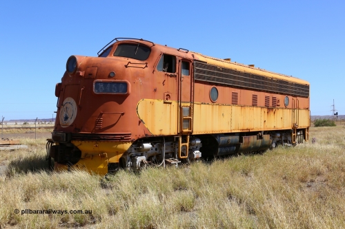 200914 7763
Pilbara Railways Historical Society museum, 5450 a USA built EMD model F7A serial 8970 and frame 3006-A9, built Jan-1950 for Western Pacific Railroad as 917-A, imported for the Mt Newman Mining Co. to construct their Port Hedland to Newman railway in December 1967. Donated to the Society in 1978. 14th September 2020.
Keywords: 5450;EMD;F7A;8970;917-A;3006-A9;