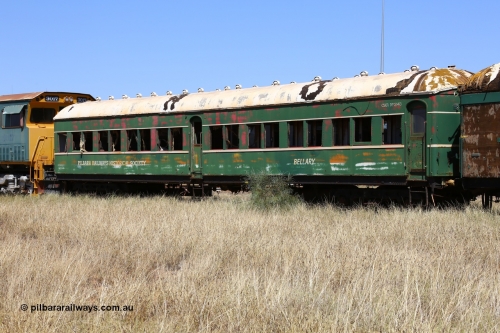 200914 7791
Pilbara Railways Historical Society, passenger carriage 'Bellary' was originally built by Clyde Engineering at Granville NSW in 1936 for the NSWGR as a second class railway carriage FS type FS 2143. In 1987 it was purchased by the Society and is named after a local river. 14th September 2020.
Keywords: FS2143;FS-type;Clyde-Engineering-Granville-NSW;