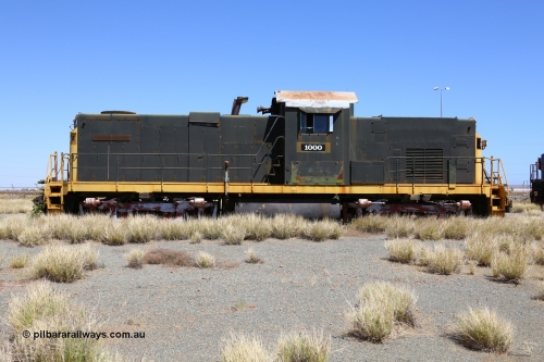 200914 7807
Pilbara Railways Historical Society, former ALCo built demonstrator locomotive model C-415 serial 3449-1 built April 1966, currently carrying number 1000, it was originally numbered 008 when Hamersley Iron purchased the unit in 1968. It was retired from service on the 24th February 1982. It then spent some time carrying number 2000 while building the Marandoo railway line from Sept 1991. 14th September 2020.
Keywords: 1000;ALCo;C-415;3449-1;008;2000;