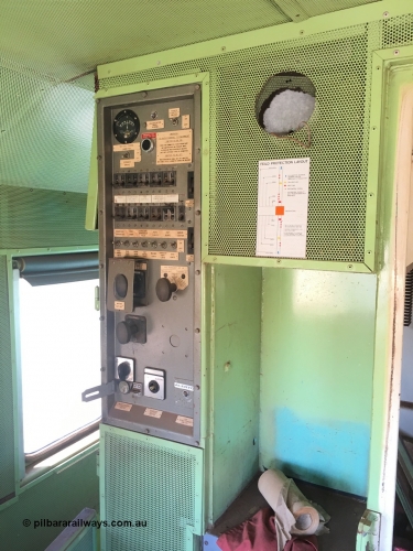 200914 iPhone IMG 8839
Pilbara Railways Historical Society, the cab back wall behind the driving position. 14th September 2020.
Keywords: 3017;Comeng-WA;ALCo;C636R;WA-135-C-6043-04;rebuild;