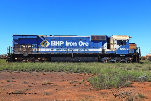240701 2765
Pilbara Railways Historical Society, Australian built by Comeng NSW an MLW ALCo M636 unit formerly operated by Mt Newman Mining and BHP Iron Ore 5502 serial number C6096-7 built July 1976, retired in 1994 and donated to the Society in 1995. July 1, 2024.
Keywords: 5502;Comeng-NSW;MLW;ALCo;M636;C6096-7;