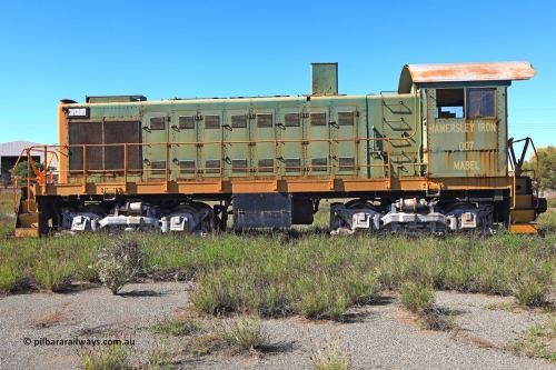 240701 2786
Pilbara Railways Historical Society, ALCo built locomotive model S-2 serial 69214 built in 1940 for the Spokane, Portland and Seattle as their #21 and retired in 1964 before coming to Australia in September 1965, numbered 007 and called 'Mabel'. Retired in December 1972 and donated to the Society in 1976. July 1, 2024.
Keywords: 007;ALCo;S-2;69214;SP&S;21;