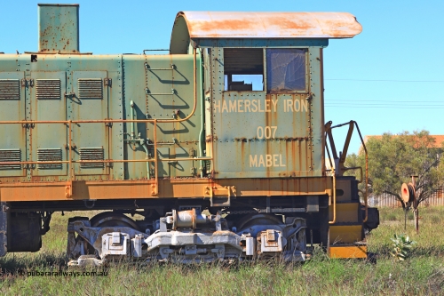 240701 2787
Pilbara Railways Historical Society, ALCo built locomotive model S-2 serial 69214 built in 1940 for the Spokane, Portland and Seattle as their #21 and retired in 1964 before coming to Australia in September 1965, numbered 007 and called 'Mabel'. Retired in December 1972 and donated to the Society in 1976. July 1, 2024.
Keywords: 007;ALCo;S-2;69214;SP&S;21;