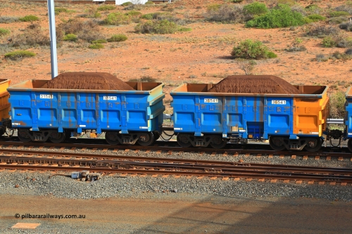 240619 0351
Cape Lambert yard, one of Rio Tinto's blue rakes with spring assisted park brake and only electronic controlled pneumatic [ECP] braking, waggon pair 31541 is a master and is bar coupled to slave waggon 36541 built by China Northen as a Q type in 12/2022. Captured on June 19, 2024.
Keywords: 31541;36541;Q-type;China-Northern;Rio-ore-waggon;