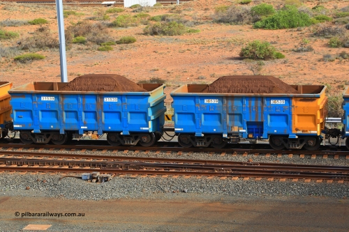 240619 0356
Cape Lambert yard, one of Rio Tinto's blue rakes with spring assisted park brake and only electronic controlled pneumatic [ECP] braking, waggon pair 31539 is a master and is bar coupled to slave waggon 36539 built by China Northen as a Q type in 12/2022. Captured on June 19, 2024.
Keywords: 31539;36539;Q-type;China-Northern;Rio-ore-waggon;