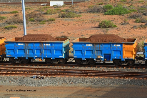 240619 0359
Cape Lambert yard, one of Rio Tinto's blue rakes with spring assisted park brake and only electronic controlled pneumatic [ECP] braking, waggon pair 31553 is a master and is bar coupled to slave waggon 36553 built by China Northen as a Q type in 12/2022. Captured on June 19, 2024.
Keywords: 31553;36553;Q-type;China-Northern;Rio-ore-waggon;