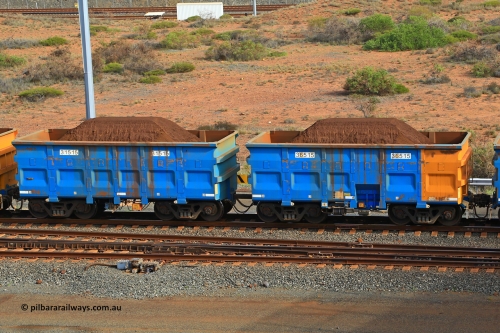 240619 0360
Cape Lambert yard, one of Rio Tinto's blue rakes with spring assisted park brake and only electronic controlled pneumatic [ECP] braking, waggon pair 31515 is a master and is bar coupled to slave waggon 36515 built by China Northen as a Q type in 12/2022. Captured on June 19, 2024.
Keywords: 31515;36515;Q-type;China-Northern;Rio-ore-waggon;
