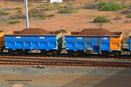 240619 0366
Cape Lambert yard, one of Rio Tinto's blue rakes with spring assisted park brake and only electronic controlled pneumatic [ECP] braking, waggon pair 31548 is a master and is bar coupled to slave waggon 36548 built by China Northen as a Q type in 12/2022. Captured on June 19, 2024.
Keywords: 31548;36548;Q-type;China-Northern;Rio-ore-waggon;