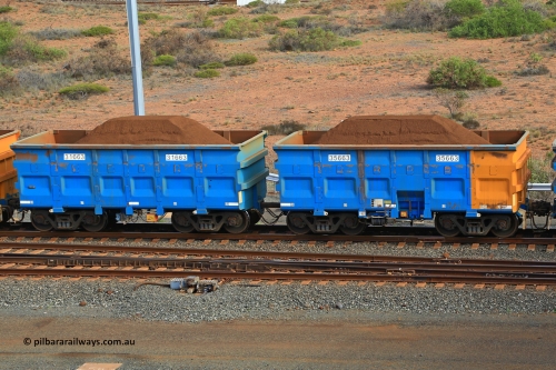 240619 0390
Cape Lambert yard, one of Rio Tinto's blue rakes with spring assisted park brake and only electronic controlled pneumatic [ECP] braking, waggon pair 31663 is a master and is bar coupled to slave waggon 35663 built by China Northen as a Q type in 11/2022. Captured on June 19, 2024.
Keywords: 31663;35663;Q-type;China-Northern;Rio-ore-waggon;