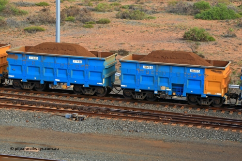240619 0422
Cape Lambert yard, one of Rio Tinto's blue rakes with spring assisted park brake and only electronic controlled pneumatic [ECP] braking, waggon pair 31485 is a master and is bar coupled to slave waggon 36485 built by China Northen as a Q type in 12/2022. Captured on June 19, 2024.
Keywords: 31485;36485;Q-type;China-Northern;Rio-ore-waggon;