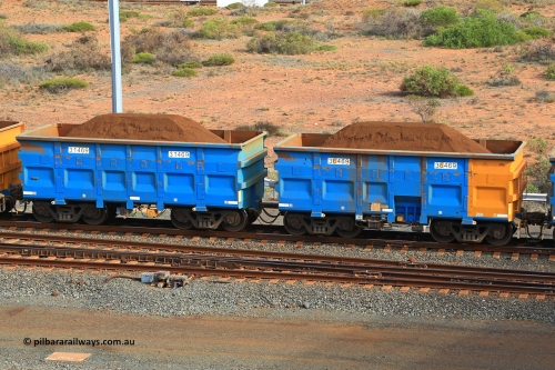 240619 0438
Cape Lambert yard, one of Rio Tinto's blue rakes with spring assisted park brake and only electronic controlled pneumatic [ECP] braking, waggon pair 31469 is a master and is bar coupled to slave waggon 36469 built by China Northen as a Q type in 12/2022. Captured on June 19, 2024.
Keywords: 31469;36469;Q-type;China-Northern;Rio-ore-waggon;
