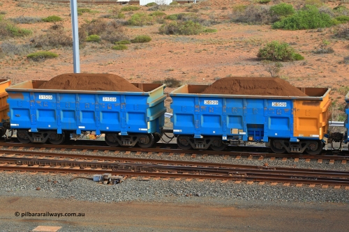 240619 0445
Cape Lambert yard, one of Rio Tinto's blue rakes with spring assisted park brake and only electronic controlled pneumatic [ECP] braking, waggon pair 31509 is a master and is bar coupled to slave waggon 36509 built by China Northen as a Q type in 12/2022. Captured on June 19, 2024.
Keywords: 31509;36509;Q-type;China-Northern;Rio-ore-waggon;