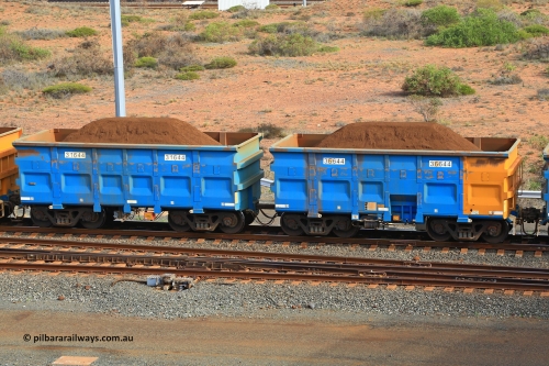 240619 0453
Cape Lambert yard, one of Rio Tinto's blue rakes with spring assisted park brake and only electronic controlled pneumatic [ECP] braking, waggon pair 31644 is a master and is bar coupled to slave waggon 36644 built by China Northen as a Q type in 11/2022. Captured on June 19, 2024.
Keywords: 31644;36644;Q-type;China-Northern;Rio-ore-waggon;