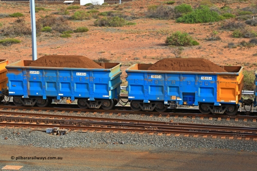 240619 0454
Cape Lambert yard, one of Rio Tinto's blue rakes with spring assisted park brake and only electronic controlled pneumatic [ECP] braking, waggon pair 31464 is a master and is bar coupled to slave waggon 36464 built by China Northen as a Q type in 12/2022. Captured on June 19, 2024.
Keywords: 31464;36464;Q-type;China-Northern;Rio-ore-waggon;
