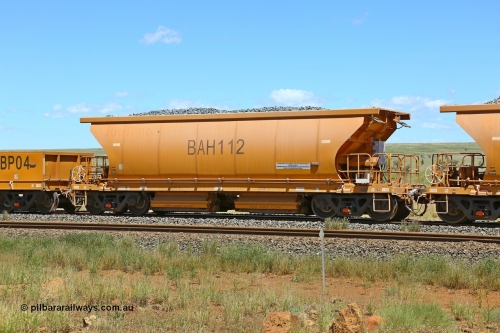210322 9581
Near Gecko on Rio Tinto's Dampier - Tom Price line is Chinese built ballast waggon BAH 112 on a loaded ballast rake. Location is roughly [url=https://goo.gl/maps/XZkGLreipQwHrTjw9]here[/url]. 22nd March 2021.
Keywords: BAH-type;BAH112;Rio-ballast-waggon;