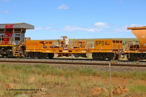 210322 9583
Near Gecko on Rio Tinto's Dampier - Tom Price line is CRRC Yangtze Rolling Stock Co of China built ballast plough waggon BP 04 on a loaded ballast rake. Location is roughly [url=https://goo.gl/maps/XZkGLreipQwHrTjw9]here[/url]. 22nd March 2021.
Keywords: BP-type;BP04;Rio-ballast-plough;CRRC-Yangtze-Rolling-Stock-Co-China;