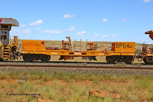 210322 9586
Near Gecko on Rio Tinto's Dampier - Tom Price line is CRRC Yangtze Rolling Stock Co of China built ballast plough waggon BP 04 on a loaded ballast rake. Location is roughly [url=https://goo.gl/maps/XZkGLreipQwHrTjw9]here[/url]. 22nd March 2021.
Keywords: BP-type;BP04;Rio-ballast-plough;CRRC-Yangtze-Rolling-Stock-Co-China;