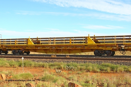 210510 1107
Near Gull on the Rio Tinto Dampier - Tom Price line at the 101.5 km, RTW type intermediate rail waggon RTW 013 on Rio Tinto's Gemco Rail built rail train consist. 10th May 2021. [url=https://goo.gl/maps/9WbRn1E4vP6a1YbN8]Location[/url].
Keywords: RTW-type;RTW013;Gemco-Rail-WA;